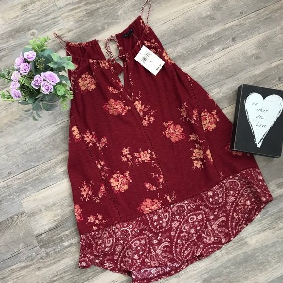 Lucky Brand Tops - Lucky Brand Red Floral Tank Top